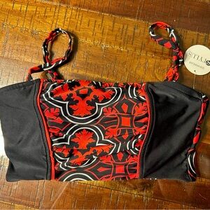 NWT Red and Black Bikini Top